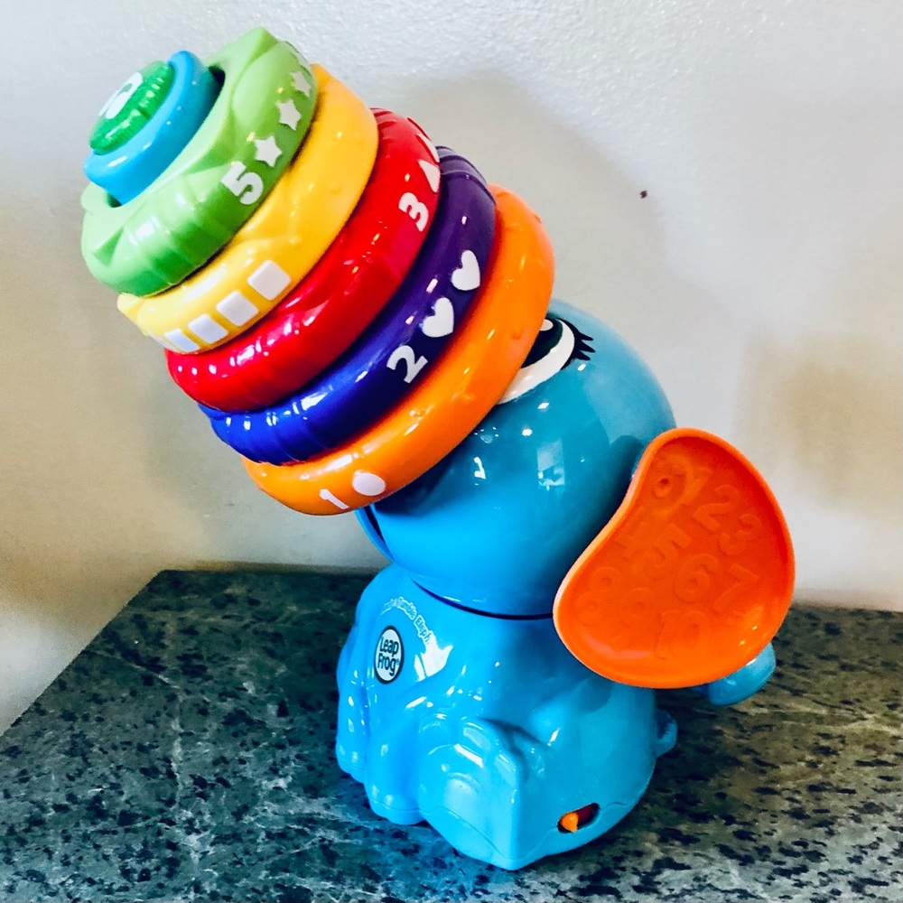 LeapFrog Stack & Tumble Elephant Colors Numbers Shapes Interactive Learning Toy